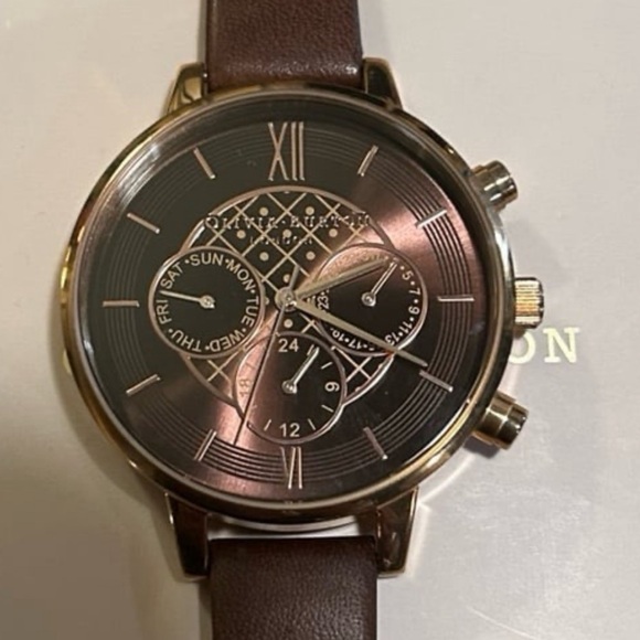 OLIVIA BURTON WATCH WITH 38mm BROWNISH ROSE  GOLD CHRONOGRAPH FACE. - Picture 6 of 9